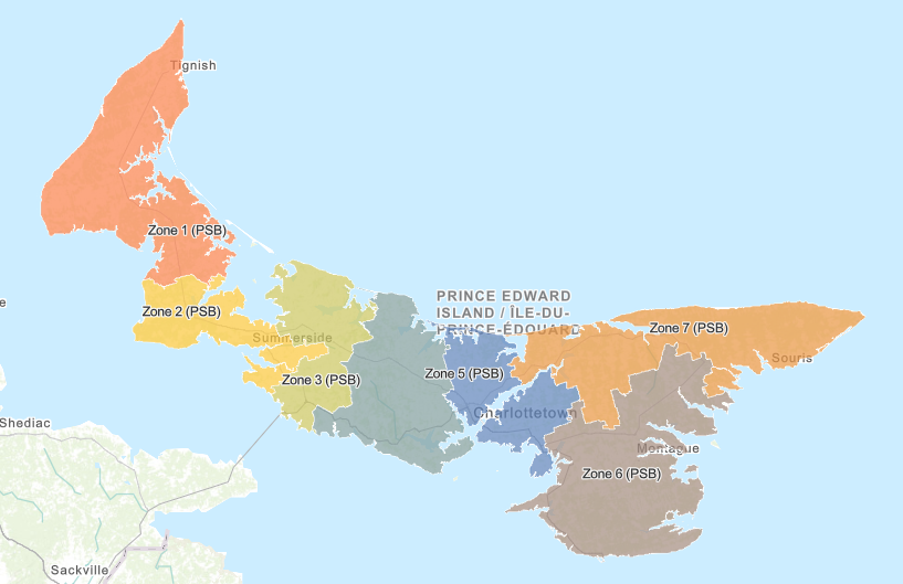 Public Schools Branch Board of Trustee Zone Map